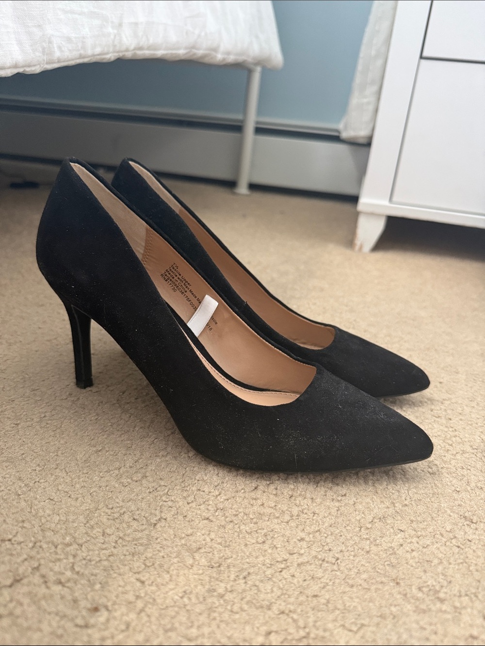 a new day Black Pointed-Toe Mid Heel Pumps